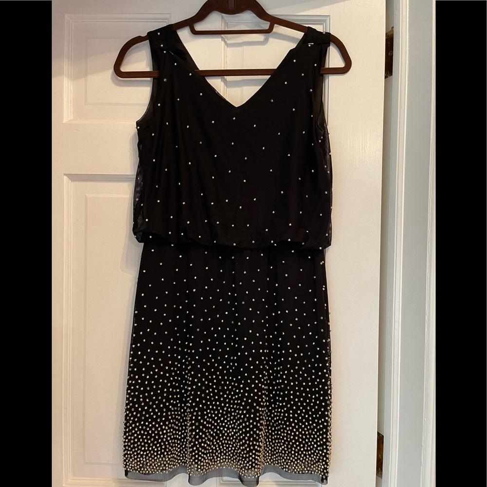 Black and Gold studded cocktail dress